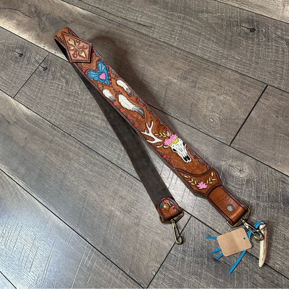 Western Skull Hand Tool Leather Belt main image 4